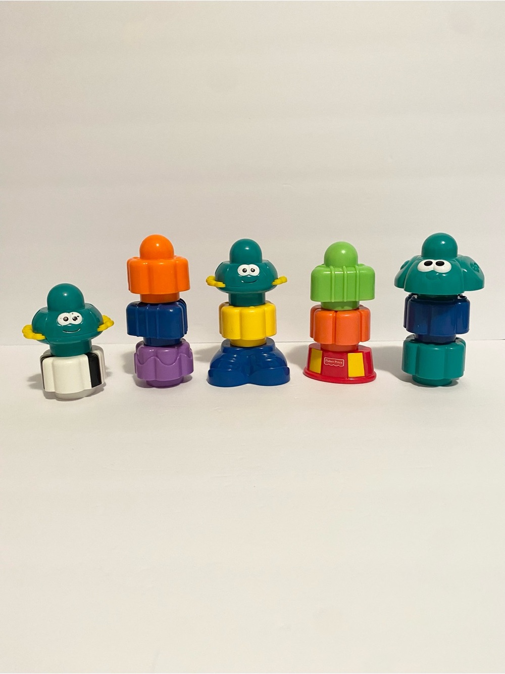 Fisher Price Bee Bop Buildin' Blocks Stacking Shape Vintage Y2K Toy Lot Toddler